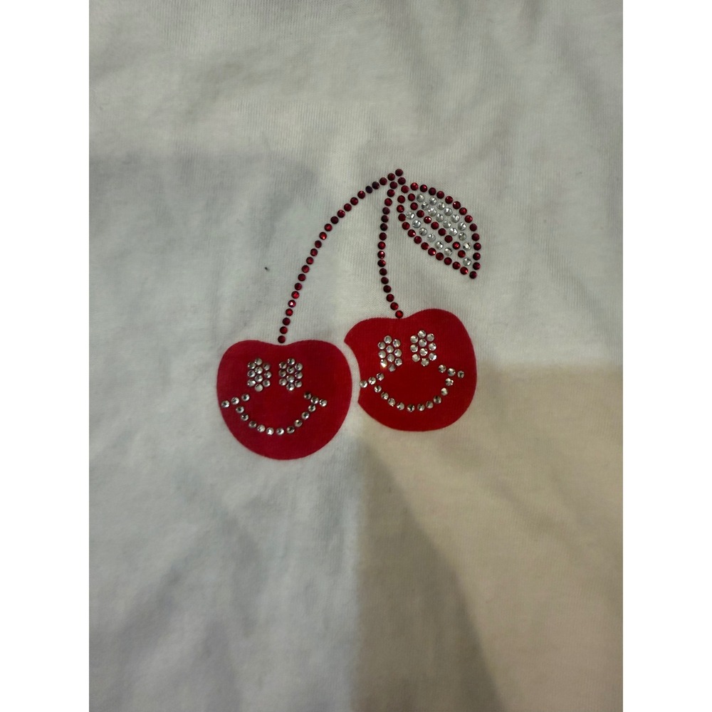 Attitude Not Included Cherry Smiley Baby Tee - XS‎ - Rhinestone Detail - Picture 3 of 5